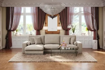 Adelsö by Gynning 5-seter Vendbar L-formet Dyp Divansofa i fløyel - Beige - Møbler - Sofaer - Fløyelssofaer