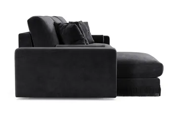 Adelsö by Gynning 5-seter Vendbar L-formet Dyp Divansofa i fløyel - Svart - Møbler - Sofaer - Fløyelssofaer