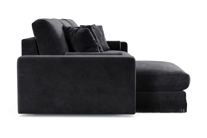 Adelsö by Gynning 5-seter Vendbar L-formet Dyp Divansofa i fløyel - Svart - Møbler - Sofaer - Fløyelssofaer