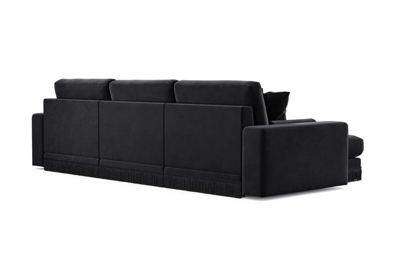 Adelsö by Gynning 5-seter Vendbar L-formet Dyp Divansofa i fløyel - Svart - Møbler - Sofaer - Fløyelssofaer