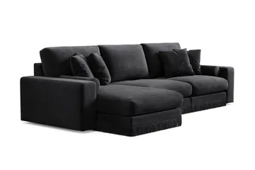 Adelsö by Gynning 5-seter Vendbar L-formet Dyp Divansofa i fløyel - Svart - Møbler - Sofaer - Fløyelssofaer