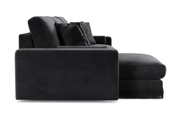 Adelsö by Gynning 5-seter Vendbar L-formet Dyp Divansofa i fløyel - Svart - Møbler - Sofaer - Fløyelssofaer