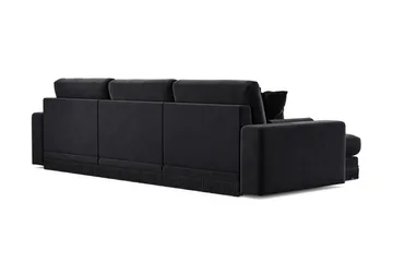 Adelsö by Gynning 5-seter Vendbar L-formet Dyp Divansofa i fløyel - Svart - Møbler - Sofaer - Fløyelssofaer
