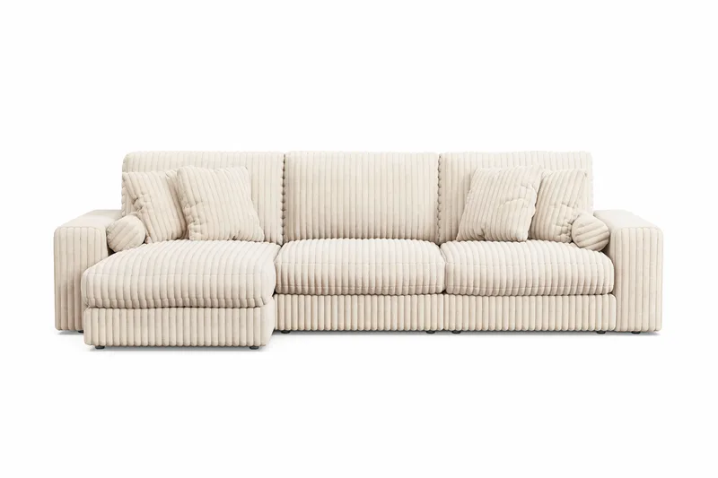 Adelsö by Gynning 5-seter Vendbar L-formet Dyp Divansofa i Manchester, Beige