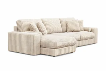 Adelsö by Gynning 5-seter Vendbar L-formet Dyp Divansofa i Manchester - Beige - Møbler - Sofaer - Sofaer med sjeselong