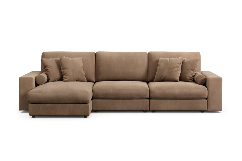 Adelsö by Gynning 5-seter Vendbar L-formet Dyp Divansofa i Manchester, Brun