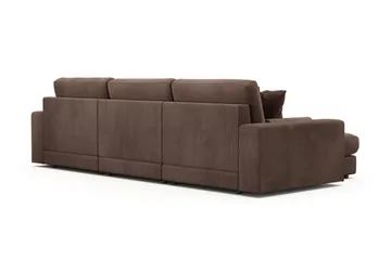 Adelsö by Gynning 5-seter Vendbar L-formet Dyp Divansofa i Manchester - Brun - Møbler - Sofaer - Sofaer med sjeselong