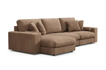 Adelsö by Gynning 5-seter Vendbar L-formet Dyp Divansofa i Manchester - Brun - Møbler - Sofaer - Sofaer med sjeselong