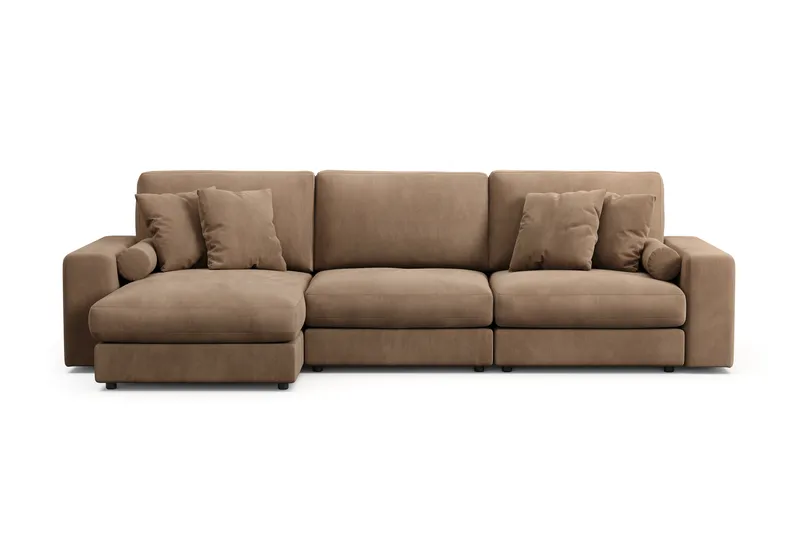 Adelsö by Gynning 5-seter Vendbar L-formet Dyp Divansofa i Manchester - Brun - Møbler - Sofaer - Sofaer med sjeselong