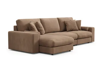 Adelsö by Gynning 5-seter Vendbar L-formet Dyp Divansofa i Manchester - Brun - Møbler - Sofaer - Sofaer med sjeselong