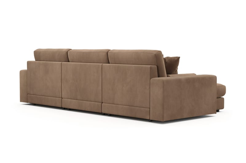 Adelsö by Gynning 5-seter Vendbar L-formet Dyp Divansofa i Manchester - Brun - Møbler - Sofaer - Sofaer med sjeselong