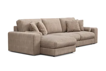 Adelsö by Gynning 5-seter Vendbar L-formet Dyp Divansofa i Manchester - Greige - Møbler - Sofaer - Sofaer med sjeselong