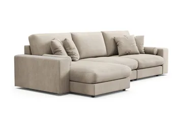 Adelsö by Gynning 5-seter Vendbar L-formet Dyp Divansofa i Manchester - Greige - Møbler - Sofaer - Sofaer med sjeselong