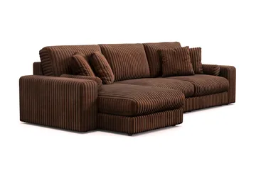 Adelsö by Gynning 5-seter Vendbar L-formet Dyp Divansofa i Manchester - Mørkebrun - Møbler - Sofaer - Sofaer med sjeselong