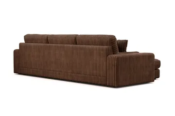 Adelsö by Gynning 5-seter Vendbar L-formet Dyp Divansofa i Manchester - Mørkebrun - Møbler - Sofaer - Sofaer med sjeselong