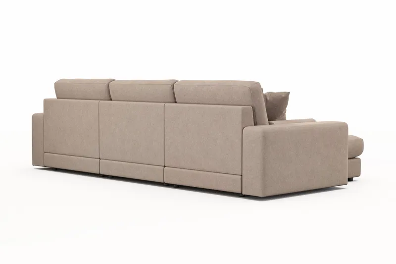 Adelsö by Gynning 5-seter Vendbar L-formet Dyp Divansofa i stoff - Beige - Møbler - Sofaer - Sofaer med sjeselong