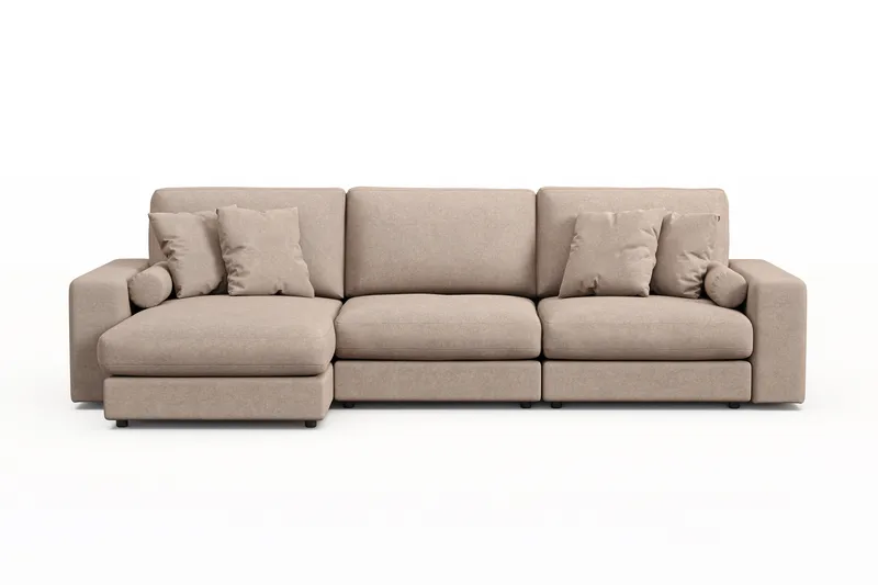 Adelsö by Gynning 5-seter Vendbar L-formet Dyp Divansofa i stoff - Beige - Møbler - Sofaer - Sofaer med sjeselong