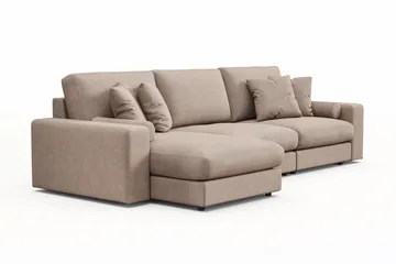 Adelsö by Gynning 5-seter Vendbar L-formet Dyp Divansofa i stoff - Beige - Møbler - Sofaer - Sofaer med sjeselong
