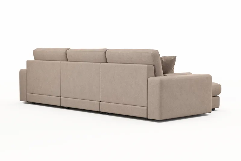 Adelsö by Gynning 5-seter Vendbar L-formet Dyp Divansofa i stoff - Beige - Møbler - Sofaer - Sofaer med sjeselong