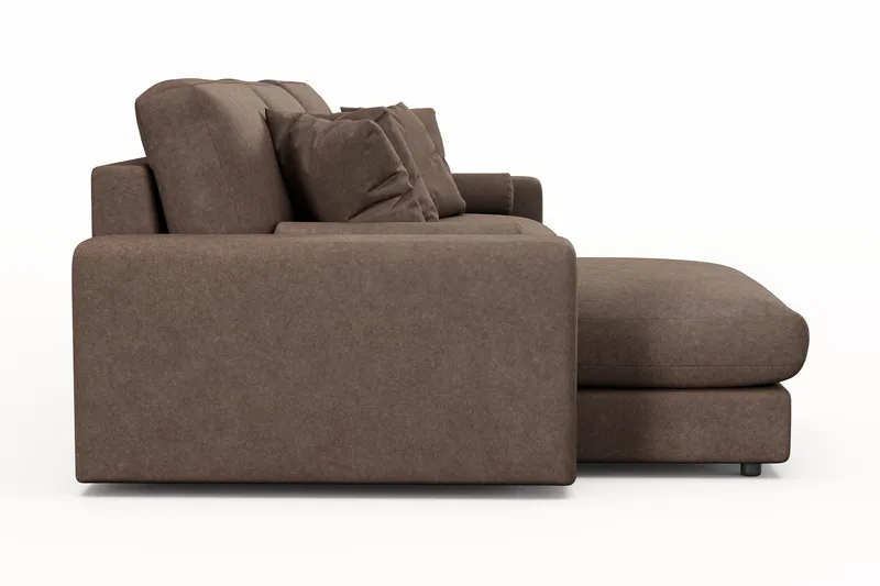 Adelsö by Gynning 5-seter Vendbar L-formet Dyp Divansofa i stoff - Brun - Møbler - Sofaer - Sofaer med sjeselong