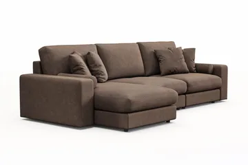 Adelsö by Gynning 5-seter Vendbar L-formet Dyp Divansofa i stoff - Brun - Møbler - Sofaer - Sofaer med sjeselong