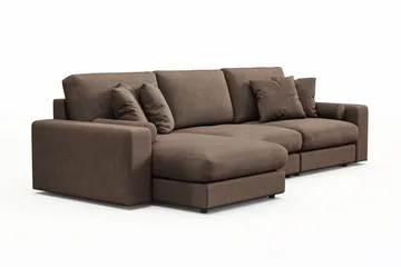 Adelsö by Gynning 5-seter Vendbar L-formet Dyp Divansofa i stoff - Brun - Møbler - Sofaer - Sofaer med sjeselong