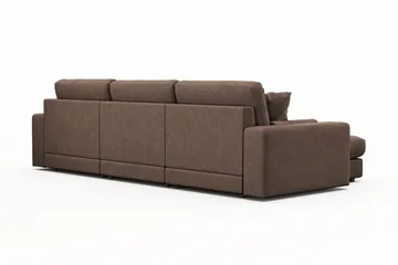 Adelsö by Gynning 5-seter Vendbar L-formet Dyp Divansofa i stoff - Brun - Møbler - Sofaer - Sofaer med sjeselong