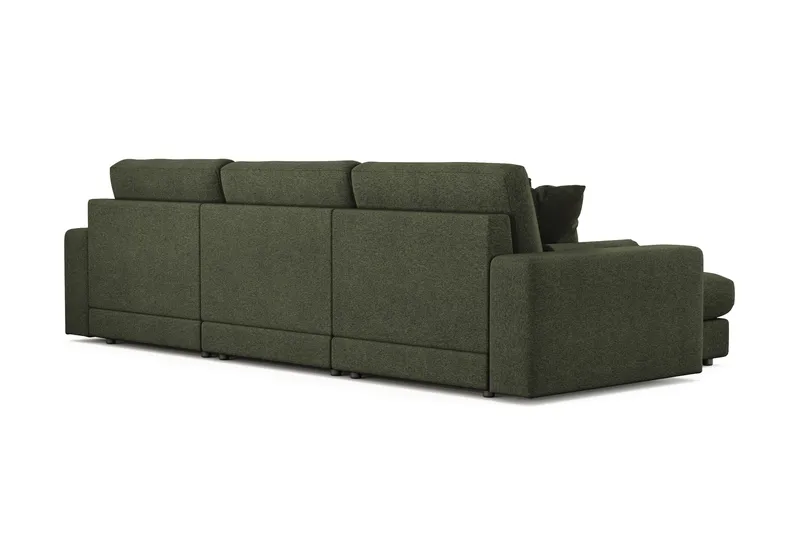 Adelsö by Gynning 5-seter Vendbar L-formet Dyp Divansofa i stoff - Grön - Møbler - Sofaer - Sofaer med sjeselong