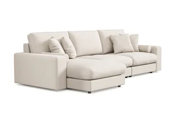 Adelsö by Gynning 5-seter Vendbar L-formet Dyp Divansofa i stoff - Lys beige - Møbler - Sofaer - Sofaer med sjeselong
