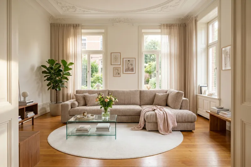 Adelsö by Gynning 5-seters Høyrevendt Dyp Sofa med Divan i Manchester - Greige - Møbler - Sofaer - Sofaer med sjeselong