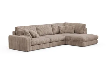 Adelsö by Gynning 5-seters Høyrevendt Dyp Sofa med Divan i Manchester - Greige - Møbler - Sofaer - Sofaer med sjeselong
