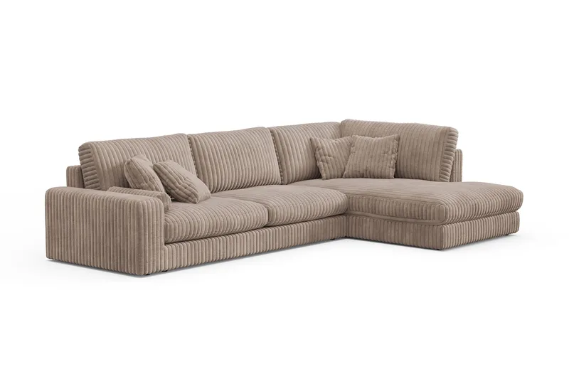 Adelsö by Gynning 5-seters Høyrevendt Dyp Sofa med Divan i Manchester - Greige - Møbler - Sofaer - Sofaer med sjeselong