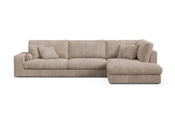 Adelsö by Gynning 5-seters Høyrevendt Dyp Sofa med Divan i Manchester - Greige - Møbler - Sofaer - Sofaer med sjeselong