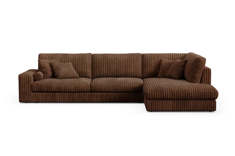 Adelsö by Gynning 5-seters Høyrevendt Dyp Sofa med Divan i Manchester - Mørkebrun - Møbler - Sofaer - Sofaer med sjeselong