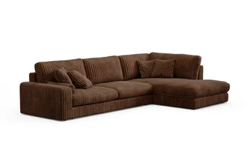 Adelsö by Gynning 5-seters Høyrevendt Dyp Sofa med Divan i Manchester - Mørkebrun - Møbler - Sofaer - Sofaer med sjeselong