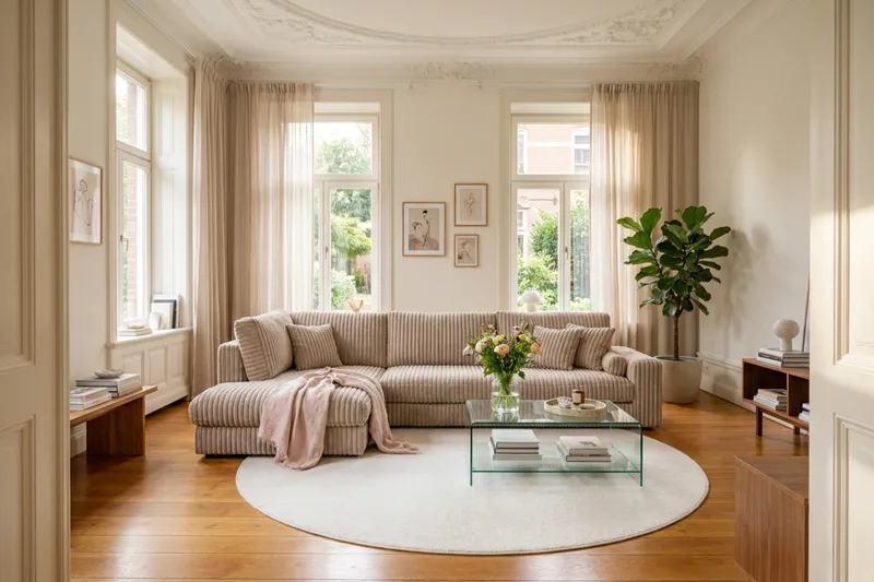 Adelsö by Gynning 5-seters Venstrevendt Dyp Sofa med Divan i Manchester - Greige - Møbler - Sofaer - Sofaer med sjeselong