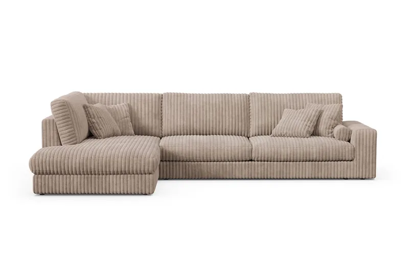 Adelsö by Gynning 5-seters Venstrevendt Dyp Sofa med Divan i Manchester - Greige - Møbler - Sofaer - Sofaer med sjeselong