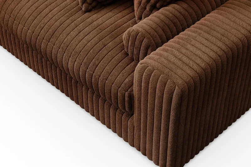 Adelsö by Gynning 5-seters Venstrevendt Dyp Sofa med Divan i Manchester - Mørkebrun - Møbler - Sofaer - Sofaer med sjeselong