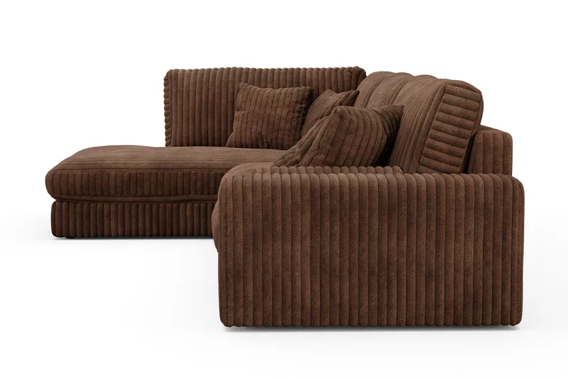 Adelsö by Gynning 5-seters Venstrevendt Dyp Sofa med Divan i Manchester - Mørkebrun - Møbler - Sofaer - Sofaer med sjeselong