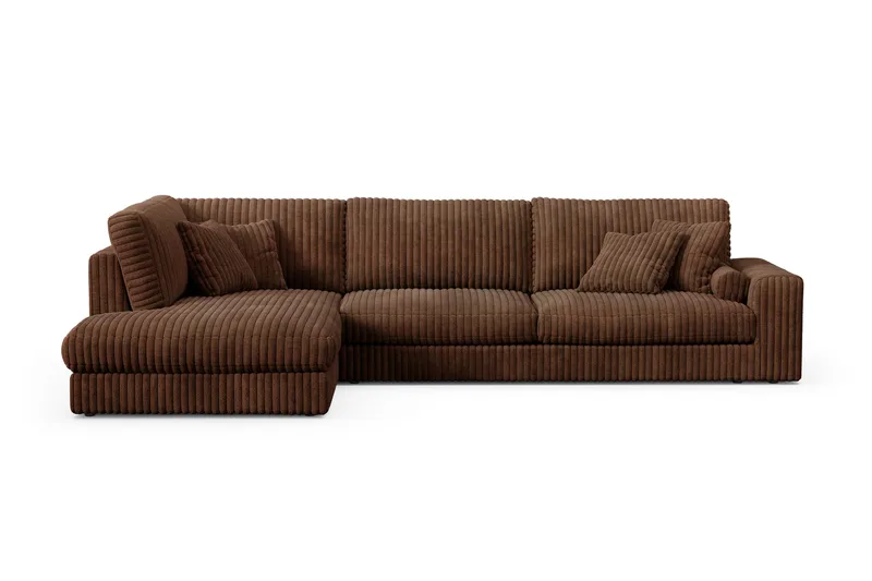 Adelsö by Gynning 5-seters Venstrevendt Dyp Sofa med Divan i Manchester - Mørkebrun - Møbler - Sofaer - Sofaer med sjeselong