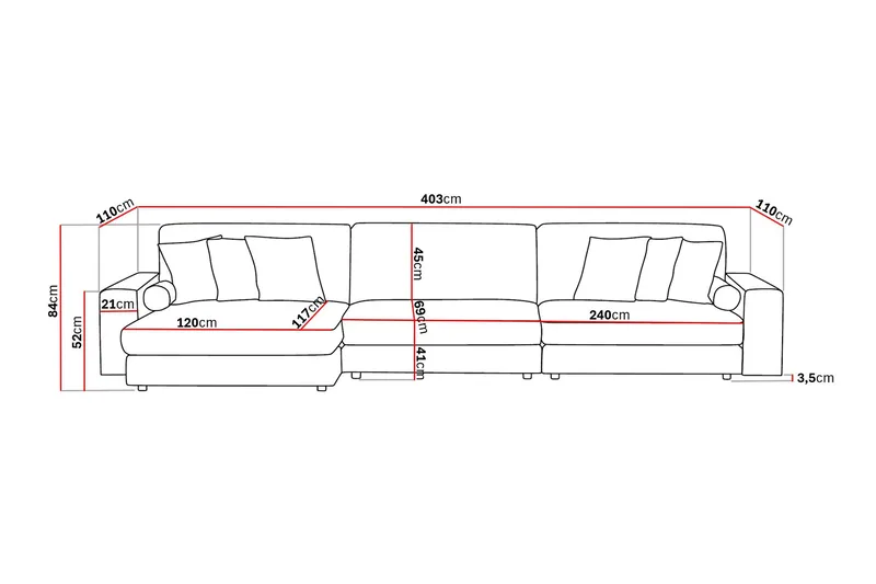 Adelsö by Gynning 6-seter Vendbar L-formet Dyp Divansofa i fløyel - Beige - Møbler - Sofaer - Fløyelssofaer