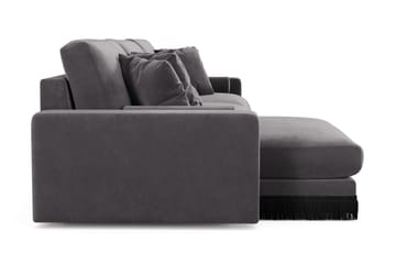 Adelsö by Gynning 6-seter Vendbar L-formet Dyp Divansofa i fløyel - Mørkegrå - Møbler - Sofaer - Fløyelssofaer
