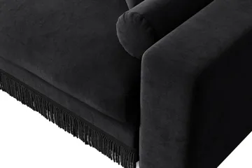 Adelsö by Gynning 6-seter Vendbar L-formet Dyp Divansofa i fløyel - Svart - Møbler - Sofaer - Fløyelssofaer