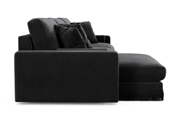 Adelsö by Gynning 6-seter Vendbar L-formet Dyp Divansofa i fløyel - Svart - Møbler - Sofaer - Fløyelssofaer