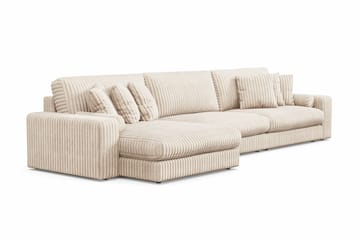 Adelsö by Gynning 6-seter Vendbar L-formet Dyp Divansofa i Manchester - Beige - Møbler - Sofaer - Sofaer med sjeselong
