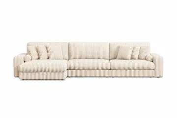 Adelsö by Gynning 6-seter Vendbar L-formet Dyp Divansofa i Manchester - Beige - Møbler - Sofaer - Sofaer med sjeselong