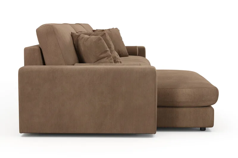 Adelsö by Gynning 6-seter Vendbar L-formet Dyp Divansofa i Manchester - Brun - Møbler - Sofaer - Sofaer med sjeselong