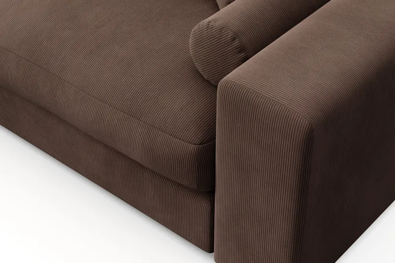 Adelsö by Gynning 6-seter Vendbar L-formet Dyp Divansofa i Manchester - Brun - Møbler - Sofaer - Sofaer med sjeselong