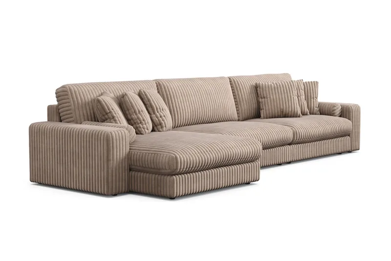 Adelsö by Gynning 6-seter Vendbar L-formet Dyp Divansofa i Manchester - Greige - Møbler - Sofaer - Sofaer med sjeselong