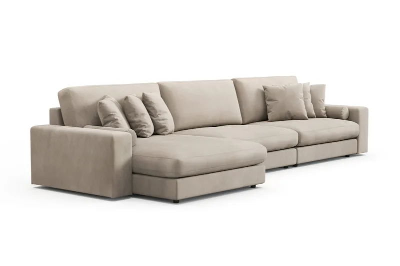 Adelsö by Gynning 6-seter Vendbar L-formet Dyp Divansofa i Manchester - Greige - Møbler - Sofaer - Sofaer med sjeselong